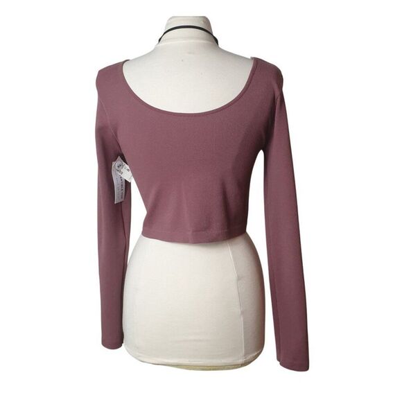 Aeropostale Women's Convertible Crop Top XL Mauve V-Neck Seamless 3 Way Design - Picture 2 of 6